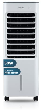 Hyundai Ventilador Climatizador Blanco, HVC502800. 3 Velocidades, 8 Aspas