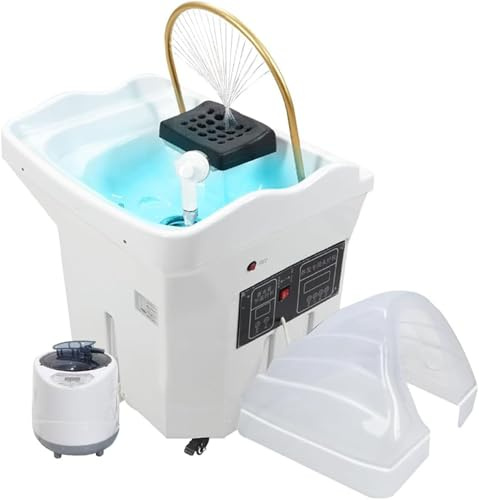 Japanese Head Spa,Pportable Hair Washing Basin Head Therapy Basin with Circulation Rinse 60L Water Tank with 30℃-55℃ Adjustable Temperature for Wellness Centers Beauty