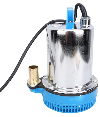 12V Submersible Pump 180W Stainless Steel, Auto Float Switch High Lift 8m for Pool, Pond, Basement Drainage