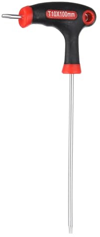 sourcing map T-Handle Torx Key Wrench T10 CR-V Dual End T-Key Wrench Torx Screwdriver Hex Keys Tool for Automotive Household Maintenance, Red Black