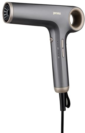 Prinz High-Speed Haartrockner PZP-HT1 – Digitalmotor 110.000 U/min & Ionen, 1700 W, 4 Gebläsestufen/3 Heizstufen/Kaltstufe, 3 magnetische Aufsätze, Memory & Auto-Reinigung
