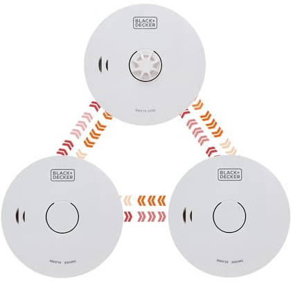BLACK+DECKER - CONNECTED 2 Smoke Alarms And 1 Heat Alarm Bundle | Wireless Interlinked, 10 Year Lithium Battery for Home. Easy Install Optical Smoke Detector And Heat Detector. BS Compliant