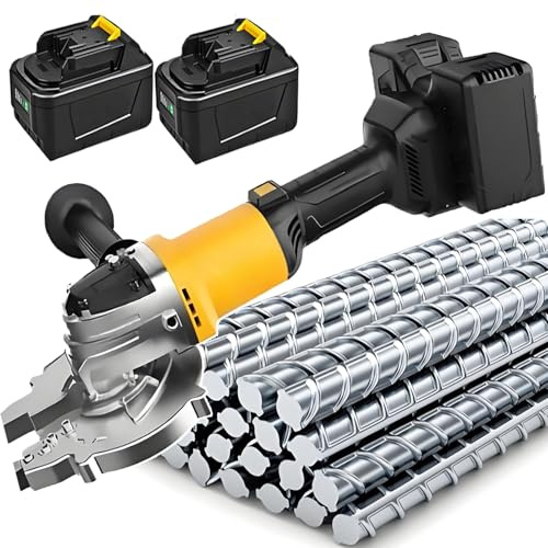 Rebar Cutting Saw, Cold Cutting Machine with Brushless Motor & Dual Batteries, Hardened Gears for Steel/Metal, 3/5cm Cutting Diameter