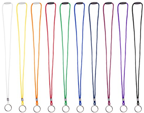 Karteo Schlüsselband weiß [1 Stück] Lanyard 3 mm Polyester mit Schlüsselring und Sicherheitsverschluss für Kartenhüllen Ausweise Schlüssel
