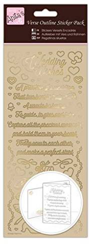 Anitas Outline Stickers, Verses, Wedding Wishes, Gold, For Scrapbooking, Card Making, Kids Play, Homework, Art, Craft, Embelish, Decorative, Paper, Card, Glass, Metal, Plastic, Foam