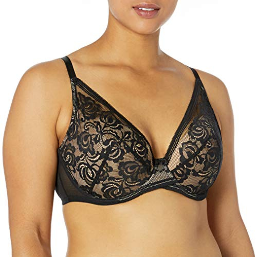 Gossard Women's Encore Padded High Apex Bra, Opaque, Black/Nude, 38D