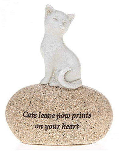 Angel Stone - Cat Ornament - Cats Leave Paw Prints On Your Heart
