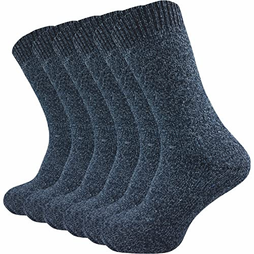 GAWILO 6 Paar warme Herren Thermo Norweger Socken – mit hohem Wollanteil - Vollplüsch