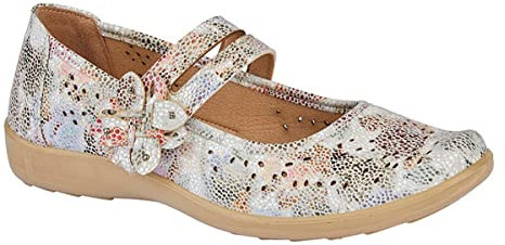 Boulevard Womens/Ladies Flower Bar Shoe (6 UK) (Multicoloured)