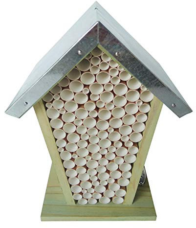 Esschert Design Bienenhaus Holz Wildbienen Haus zum Hängen oder Stellen Nest