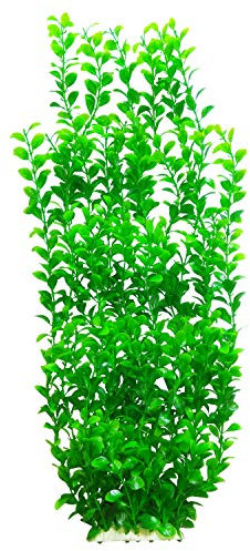 Lantian Green Round Leaves Aquarium Décor Plastic Plants Extra Large 24 Inches Tall 6513
