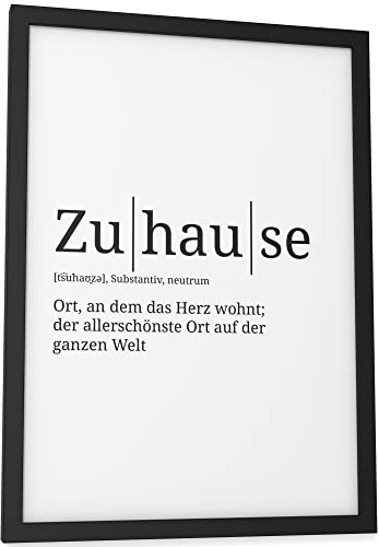Papierschmiede® Definition: Zuhause, DIN A4 (21x30 cm), Poster für Wohnzimmer, Schlafzimmer, Küche, Esszimmer, Wandbild Geschenk Wanddeko - ohne Rahmen