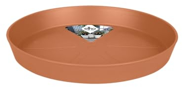 elho Loft Urban Untersetzer Rund 34 - Untersetzer für Außen & Zubehör - Ø 34.3 x H 5.0 cm - Braun/Terra