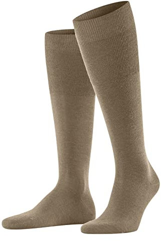 FALKE Herren Kniestrümpfe Airport M Kh Wolle Baumwolle lang einfarbig 1 Paar, Braun Camel 5038, 43-44