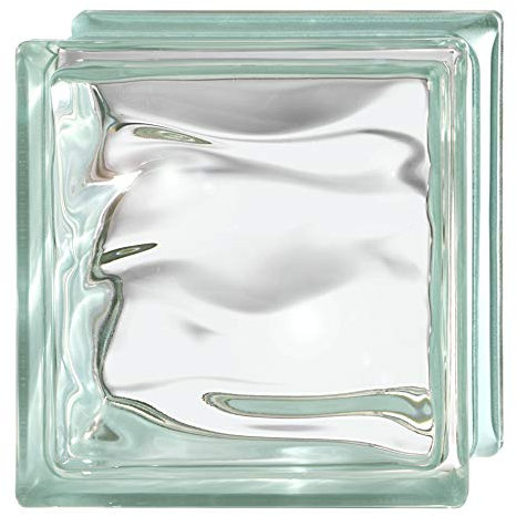 Bormioli Rocco Glass Block Water Reflects Caribbean | cm 19 x 19 x 8 | Unit of Sale 1 Box of 6