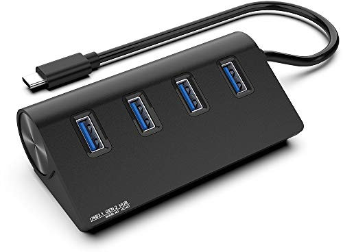 Eletrand USB-C USB 3.1 Gen 2 Hub, Adaptador de concentrador USB C portátil SuperSpeed de 10 Gbps, concentrador de 4 Puertos USB Tipo C para computadora portátil, Compatible con Windows / Mac / Linux