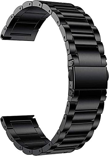 SkyBand Metalica Acero Moda Correas Compatible para Reloj Inteligente Smartwatch Michael Kors Gen 6 Bradshaw (Negro)