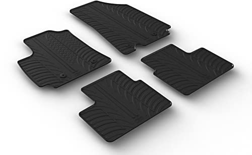 Gledring Satz Gummimatten kompatibel mit Renault Arkana 2020- (T Profil 4-teilig + Montage-clips)