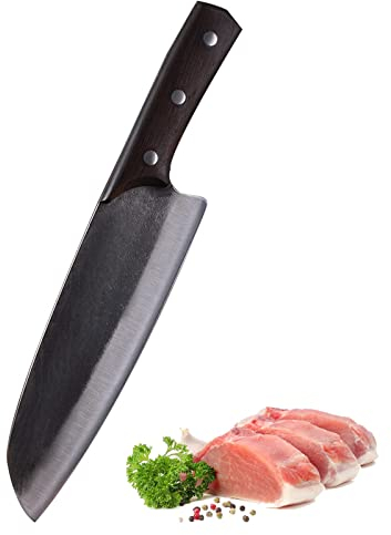 iSMLIKE 8 Inch Japanese Santoku Knife Handmade Forged Chef's Knife Professional Kitchen Knives High Carbon Steel Cooking Knife Full Tang Wood Handle for Home and Restaurant Gift Box Packing