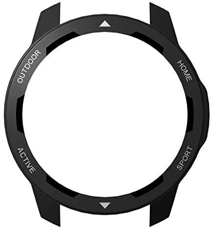 Micnos Funda Compatible con Xiaomi Watch S1 Active PC Cover, Protección Total Ultra Delgada para mazfit Smartwatch GTS 2/2e -Caja Negra con escala Blanca