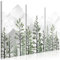 decomonkey Bilder Abstrakt Wald 135x90 cm 3 Teilig Wandbild Groß Leinwandbild XXL Deko Wohnzimmer Schlafzimmer Büro Wanddeko Leinwand Pictures For Wall Poster Berge Weiß Grün Grau Bäume Natur