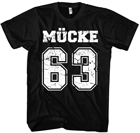 Mücke 63 Herren T-Shirt | Football Shirt Kult Weltkulturerbe | M1 Schwarz (XL)