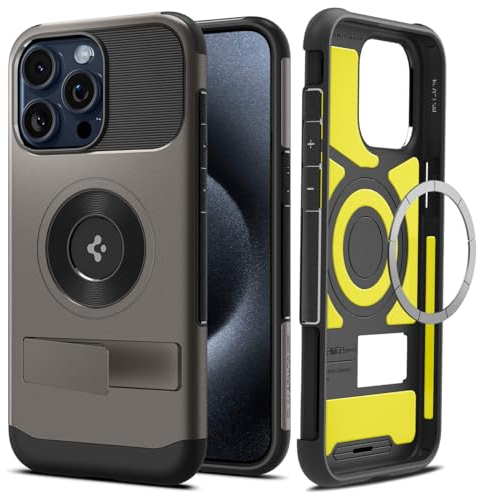 Spigen Slim Armor MagFit Case for iPhone 15 Pro Max, Compatible with MagSafe Accessories - Gunmetal