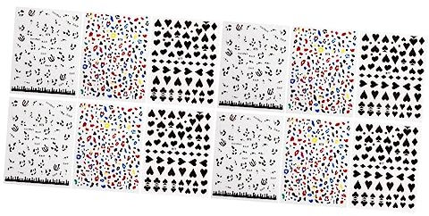 Beavorty 12sheets Cow Print Nail Stickers Self-Adhesive Decals for Women Girls DIY Nail Art Supplies Western Charms