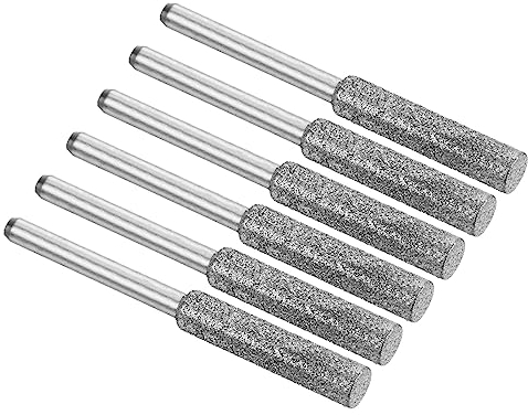 PATIKIL 3/16 Inch Diamond Chainsaw Sharpener, 6 Pack Sharpening Stone Polishing Grinding File Tool, Silver