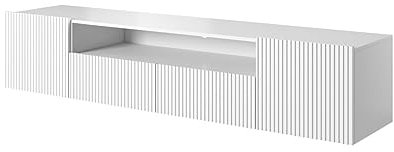 bogart Hängend TV-Schrank Nicole 200 cm mit gefräster Front, offenes Fach, Hochwertiges MDF Lowboard Schrank TV Tisch Sideboard Kommode HiFi Fernsehtisch, TV-Möbel