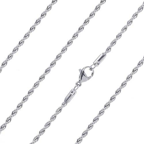 Ardú Mens Rope Chain - 22 inch, 2.5mm Stainless Steel | Waterproof & Tarnish Resistant | Heavy Jewellery for Men