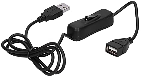 Eujgoov Cable de Extensión USB, Cable de Extensión 28AWG Cable USB Macho a Hembra con Interruptor para Ventilador LED Lámpara LED