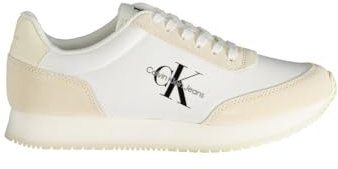 Calvin Klein Jeans Donna Sneakers da Runner Retro Scarpe, Bianco (Bright White/Creamy White), 38