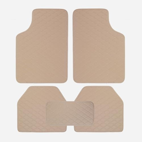 5PCS Automatten Universal, kompatibel mit Seat FR Cupra Ibiza Leon Alhambra, Universal Car Floor Matten,A-Beige