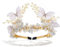 Vakkery Schmetterling Haarreif Gold Perle Braut Krone Kristall Haarschmuck für Damen und Mädchen