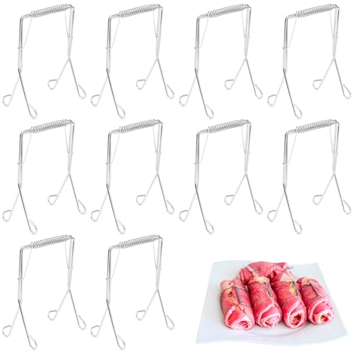 10 pinzas de acero inoxidable reutilizables, agujas para rouladenspieße alternativa a las agujas de rouladenspieße rouladen pinchos para rollos de col