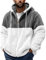 Azruma Regenmantel Herren Jeansjacke Gefüttert Herren Trenchcoat Männer Warm Teddy Fleece Patchwork Reißverschluss Plüschjacke Mit Kapuze Jacken Männer Frühjahr Lammfelljacke Herren (Dunkelgrau,XXL)