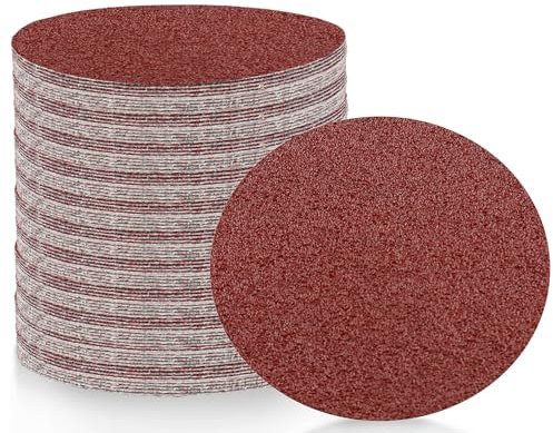 Wanmutrun 90Pezzi Carta Vetrata da 150mm 40 60 80 100 120 180 240 320 400Grana,Dischi Abrasivi 125mm con 1 Set Platorelli per levigatrici.