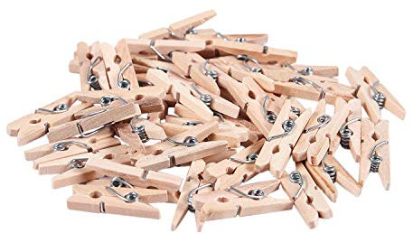 Yinchus Mini Wooden Clothes Photo Paper Peg Clothespin Craft Clips 25mm 40pcs