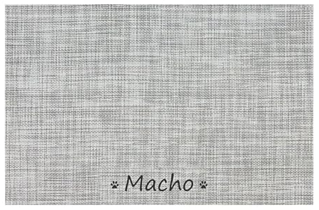 Tapis d'Alimentation Personnalisé pour Gamelles d'Animaux de Compagnie - Imperméable pour Chien et Chat (Gris Blanc, 30 x 45 cm)