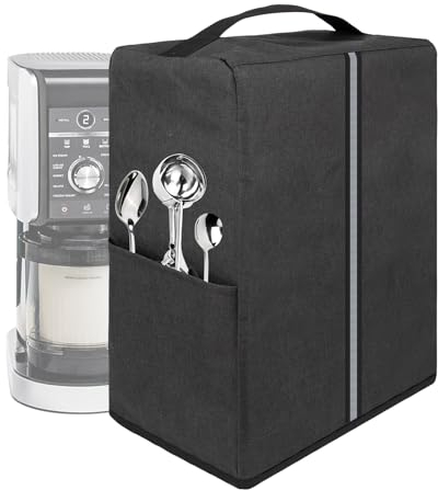 Kingshion Ice Cream Maker Dust Cover compatible with Ninja NC501 CREAMi Deluxe 11-in-1 Ice Cream & Frozen Treat Maker for Ice Cream/Ninja NC301 CREAMi Ice Cream Maker - Dark Grey