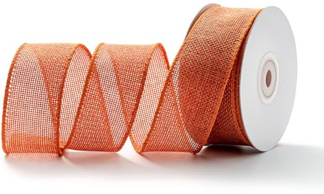 MORSUNBELA Schleifenband Breit,38 mm x 9 M,Terrakotta,Geschenkband mit Drahtkante,Burlap Vintage Juteband,Verdrahtet Sackleinen Decoband