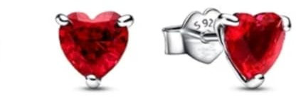 Ohrringe für Damen, 925 Sterling Silber Schmuck mit Herz Liebe Kristallen, Weihnachten Geburtstag Geschenke für Frau Freundin (Rote Liebe)