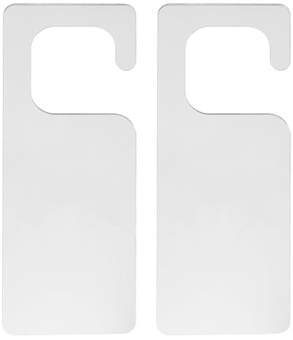 sourcing map 2Pcs Door Hanger Signs, 9.84 Acrylic Sign Door Knob Hangers DIY Blank Door Tag for Crafts Home Office, Silver