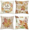 Bonhause 4er Set Kissenbezüge Herbst 45 x 45 cm Blätter Kranz Plaid Polyester Leinen Dekorative Kissenhülle Zierkissenbezüge für Sofa Schlafzimmer Outdoor Zuhause Dekoration