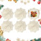 Homcomodar 6PCS Manteles Individuales de Navidad 34cm Dorado Salvamanteles Individuales para Mesa Bajo Platos Posavasos para Navidad Vacaciones Boda Decoración de Cenas