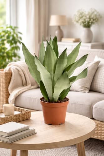 Sansevieria Moonshine ca. 50 cm – robuste Bogenhanf Zimmerpflanze, luftreinigend, pflegeleicht, ideal für Büro & Zuhause, moderne Indoor Deko Pflanze