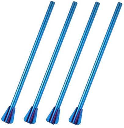 KICHOUSE 4pcs Stirring Straws Spoon Reusable Stainless Steel for Cocktails Soft Drinks