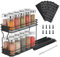 Dokeno Étagère à Épices, Tiroir Epices Coulissant à 2 Niveaux, Range Epices Cuisine Placard, Organisateur de Placard Cuisine, Accessoire pour la Cuisine et Salle de Bain, 27x 11,5 x 21,5 cm I Noir