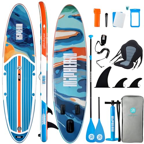 Niphean Stand up Paddling Board mit Sitz und Allem Zubehör, 320cm Paddleboard für Aller Fähigkeitsniveaus, SUP Board 200kg Tragkraft für 2 Personen, Standup Paddle Board for Adults